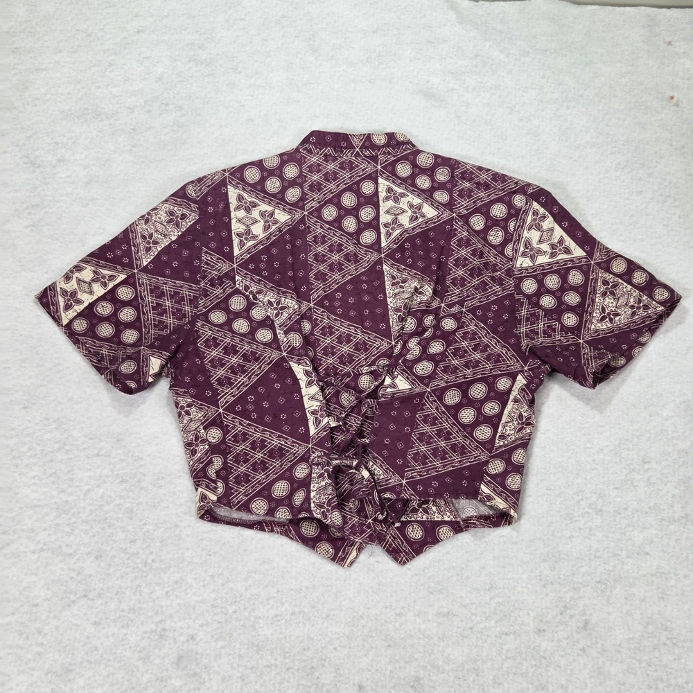 Vintage 90's Roughrider Circle T Womens Corset Tie Back Purple Bandana Sz Large - Picture 4 of 9
